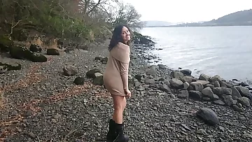 Shameless indian hotty has risky bang-out in public by the lake while strangers witness desi chudai Point of view Indian