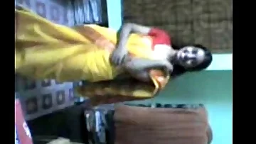 Indian Lucknow Lady unclothing saree after soiree