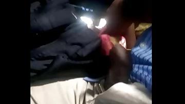 Youthful stud moist aunt's vag in the bus