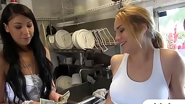 Random chicks showcase off their boobies and butt for some cash