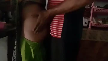 Desi duo real romping in kitchen apartment with noisy yelling 720p