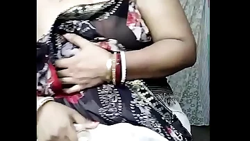 Desi huge-chested bhabhi on webcam