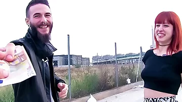 LAS FOLLADORAS - Spanish superstar Lilyan Crimson picks up and romps a boy after public sans bra flash