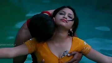 Warm Mamatha romance with fellow mate in swimming pool-1