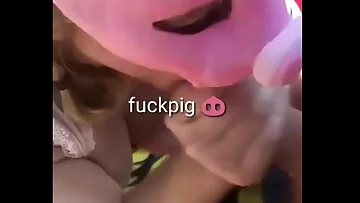 Dumb Fuckpig deepthroating Another Random Sausage in the Woods