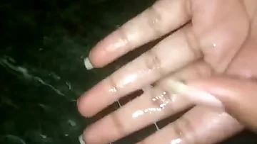 Wild Desi nymph Srija steamy urinate and nutting vid