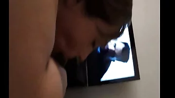 Plus-size gargling black cock